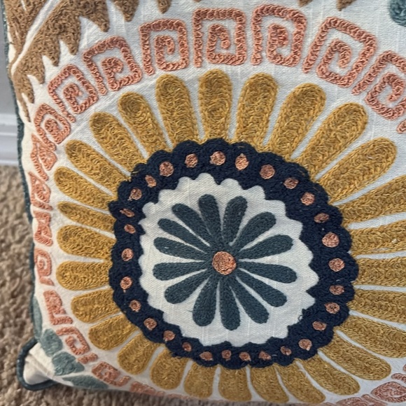 Pier One Stitched pillowcase
Turquoise, gold , orange , brown
17x17 - Picture 3 of 4